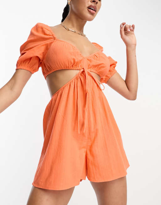 Orange cut hot sale out jumpsuit