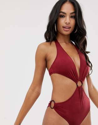 cut out waist swimsuit