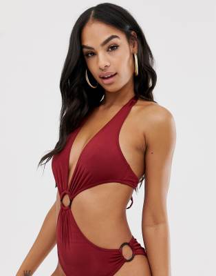 cut out waist swimsuit