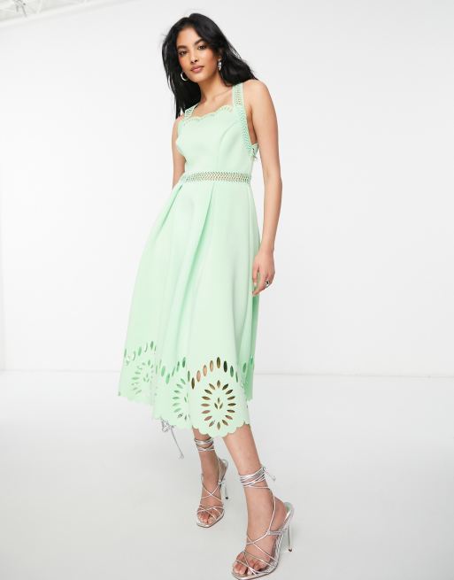 Dress with 2025 scalloped hem