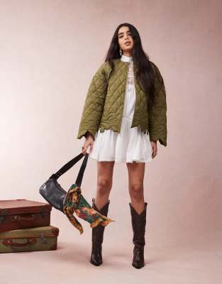 Asos Design Cut Work Quilted Jacket