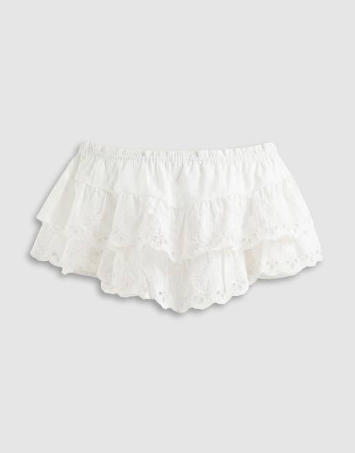 ASOS DESIGN cutwork lace detail bandeau top in white - part of a set, 5 of 7