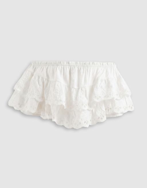 ASOS DESIGN cutwork lace detail bandeau top in white - part of a set, 6 of 7