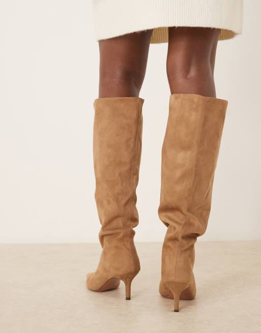 ASOS DESIGN - Cydney - Sandfarvede løstsiddende med hæl i ruskind, 4 af 4