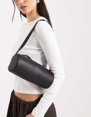 Asos Design Cylinder Shoulder Bag In Black