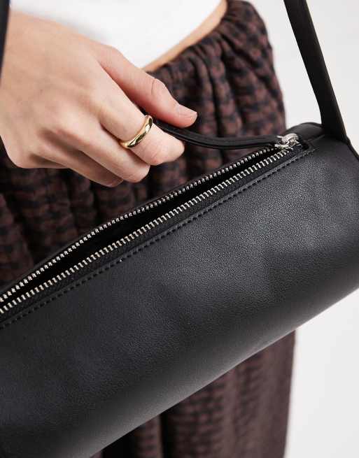 ASOS DESIGN cylinder shoulder bag in black