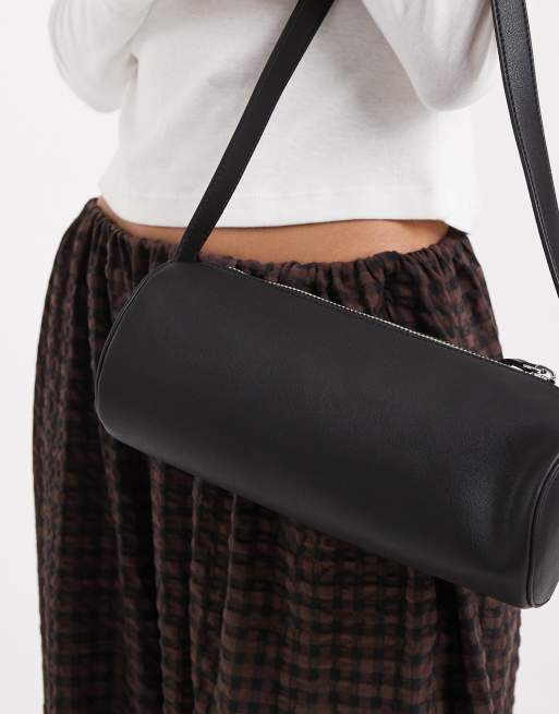 ASOS DESIGN cylinder shoulder bag in black
