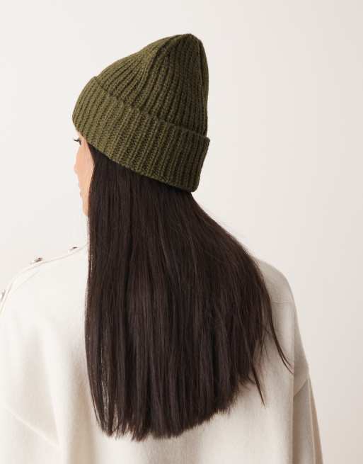 ASOS DESIGN – Czapka beanie o grubym splocie w kolorze khaki, 3 z 3