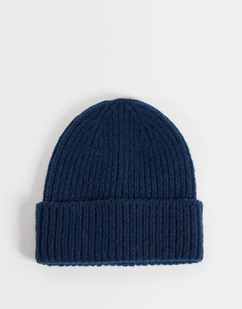 ASOS DESIGN czapka beanie z czesanego splotu w kolorze niebieskim - view 1
