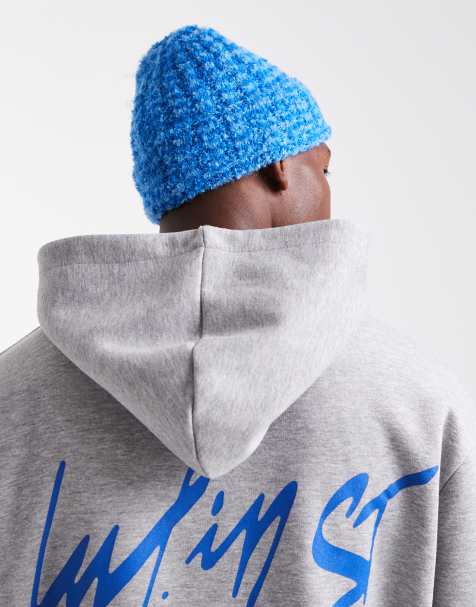 ASOS DESIGN – Czapka beanie z dzianiny w niebieskie paski - view 1