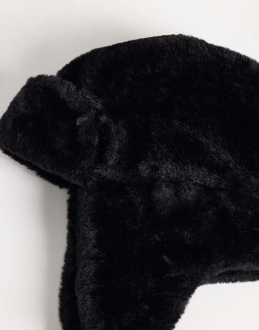 ASOS DESIGN czapka uszanka w kolorze czarnym, 2 z 3