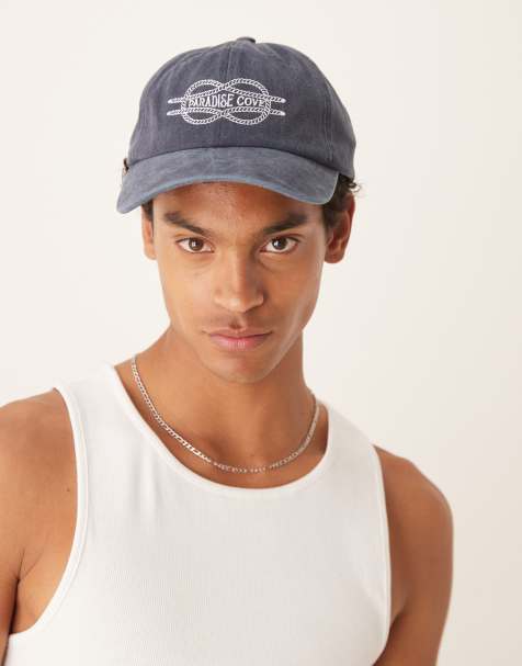 ASOS DESIGN – Czapka z daszkiem w spranym niebieskim kolorze z haftowanym wzorem - view 1