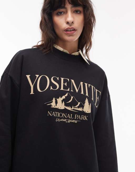 ASOS DESIGN – Czarna bluza dresowa oversize z motywem parku Yosemite, 4 z 4