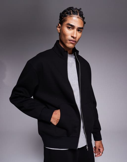 ASOS DESIGN – Czarna bluza dresowa z dżerseju z zapięciem na zamek, część zestawu