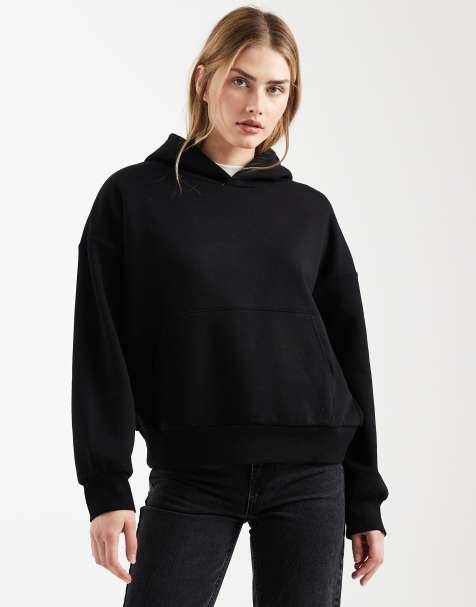 ASOS DESIGN – Czarna bluza oversize z kapturem i szczotkowanym wykończeniem od spodu - view 1