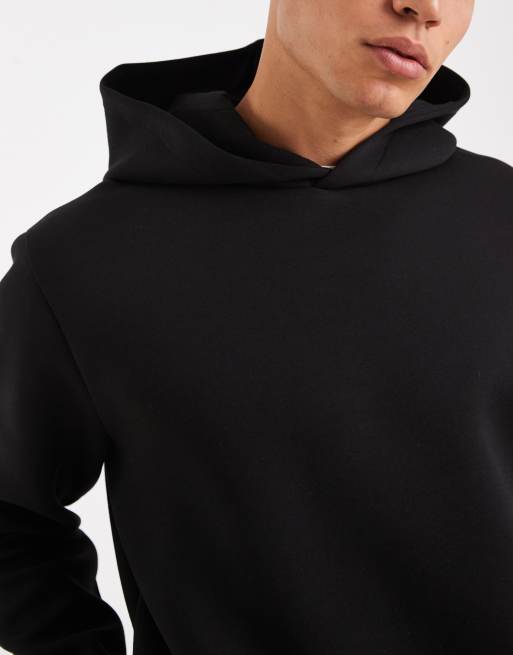 ASOS DESIGN – Czarna bluza z kapturem z materiału w stylu scuba, 5 z 5