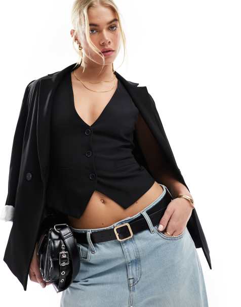 ASOS DESIGN tailored waistcoat in black