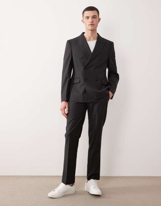 ASOS DESIGN – Czarna dopasowana marynarka garniturowa w prążki, 2 z 5