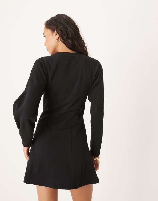 ASOS DESIGN – Czarna dresowa sukienka mini z przeszyciami , 4 z 4