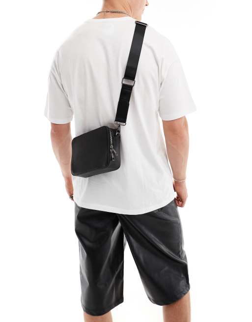 ASOS DESIGN – Czarna duża torebka crossbody z imitacji skóry, 2 z 4