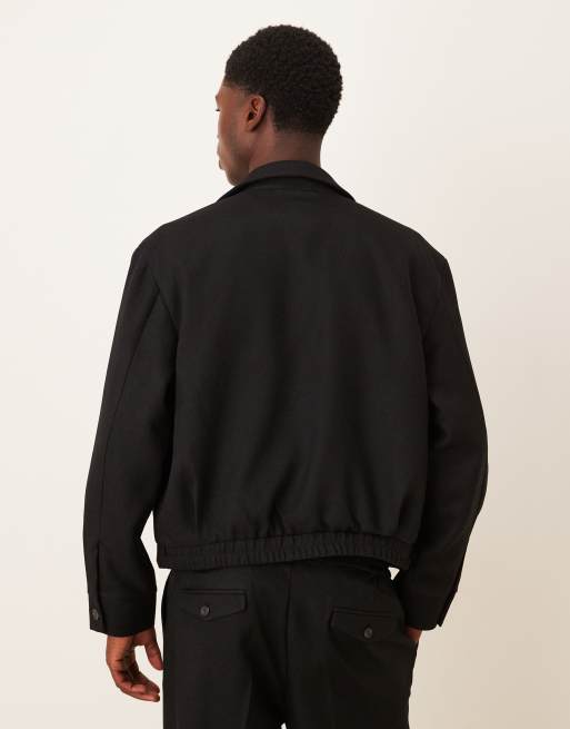 ASOS DESIGN – Czarna elegancka kurtka koszulowa, część zestawu, 3 z 5