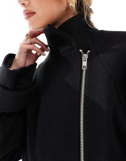 ASOS DESIGN – Czarna elegancka kurtka z wysokim kołnierzem, 2 z 4