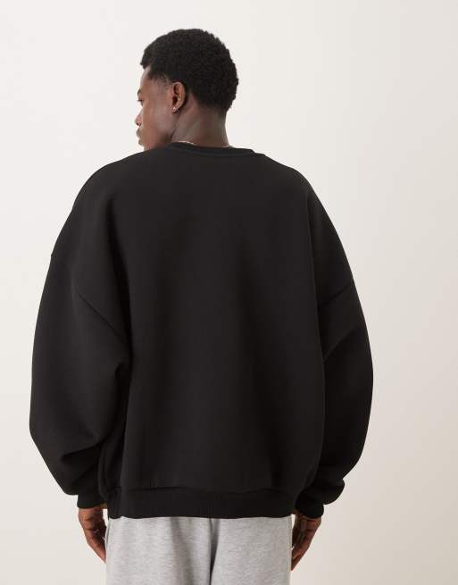 ASOS DESIGN – Czarna gruba bluza extreme oversize z materiału w stylu scuba, 3 z 5