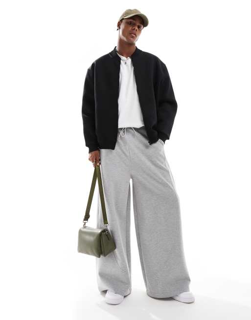 ASOS DESIGN – Czarna gruba kurtka bomberka oversize z materiału w stylu scuba, 3 z 4