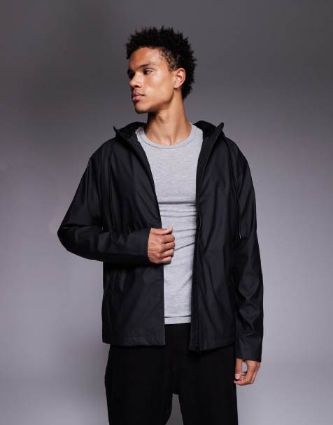 ASOS DESIGN – Czarna gumowana kurtka z podszewką z kożuszka - view 1