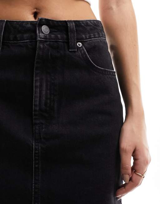 ASOS DESIGN – Czarna jeansowa spódnica mini z wysokim stanem, 5 z 5