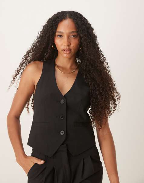 ASOS DESIGN waistcoat in black - BLACK