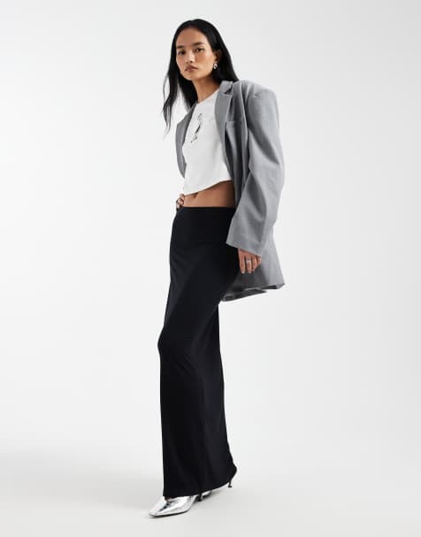 ASOS DESIGN – Czarna kolumnowa dżersejowa spódnica maxi - view 1