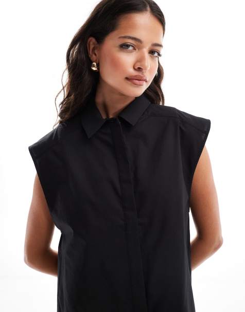 ASOS DESIGN – Czarna koszula bez rękawów - view 1