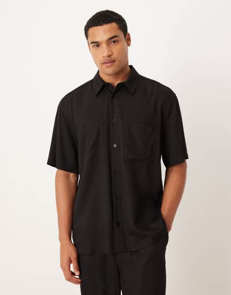 ASOS DESIGN – Czarna koszula o luźnym kroju, część zestawu - view 1