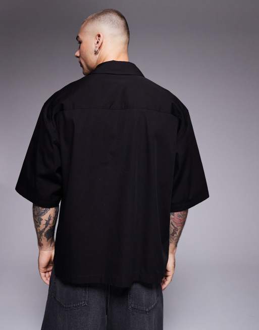 ASOS DESIGN – Czarna koszula o pudełkowym kroju oversize, 3 z 4