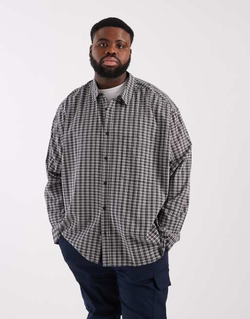 ASOS DESIGN – Czarna koszula oversize typu dad, w kratę, 2 z 5