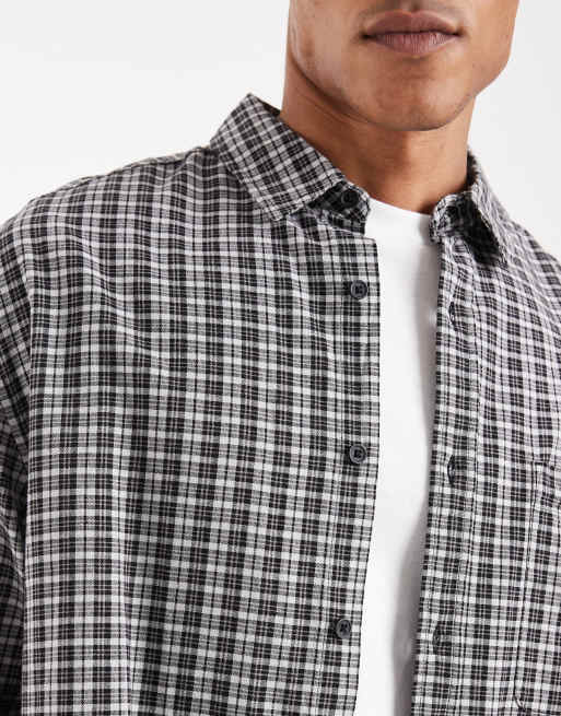 ASOS DESIGN – Czarna koszula oversize typu dad, w kratę, 5 z 5