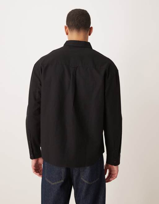 ASOS DESIGN – Czarna koszula oxford oversize w stylu lat 90., 3 z 5