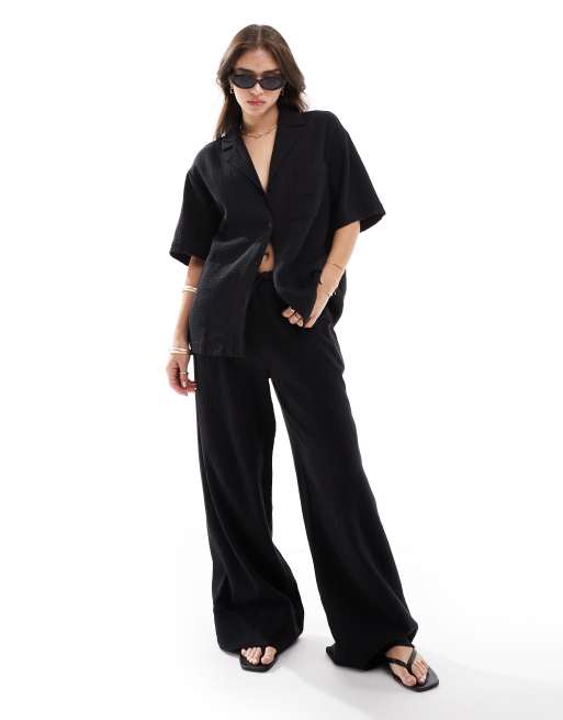 ASOS DESIGN – Czarna koszula z muślinu