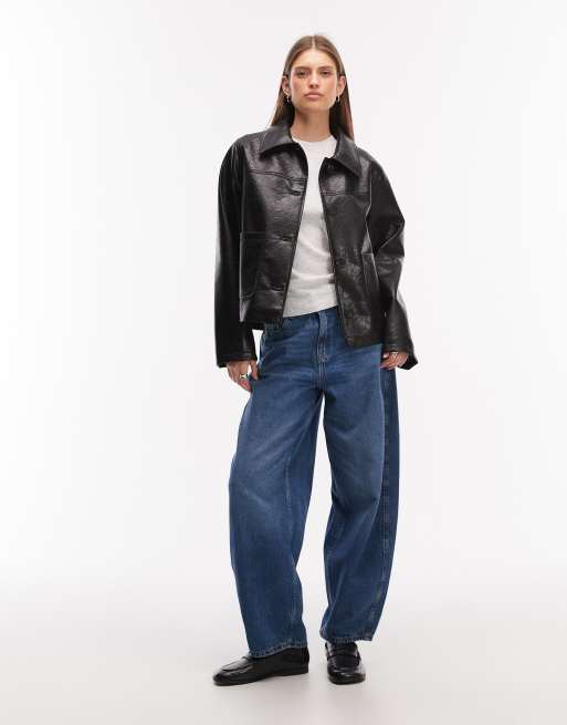 ASOS DESIGN – Czarna kurtka harrington z imitacji skóry, 2 z 4
