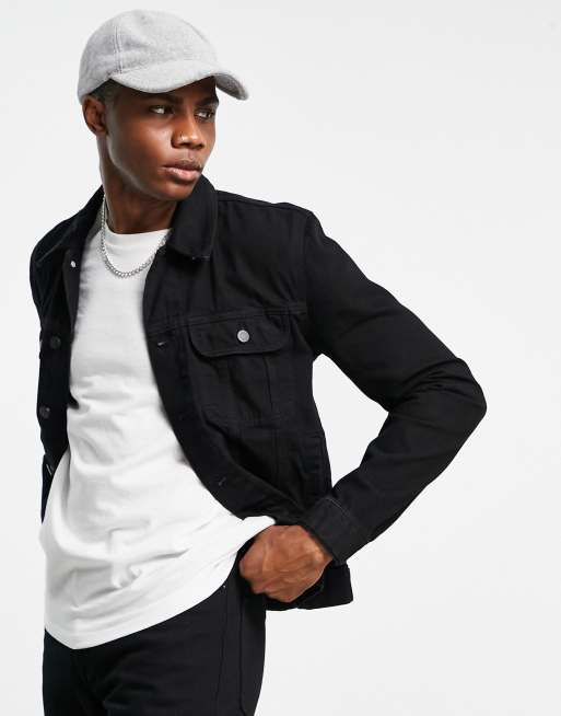 ASOS DESIGN – Czarna kurtka jeansowa o regularnym kroju