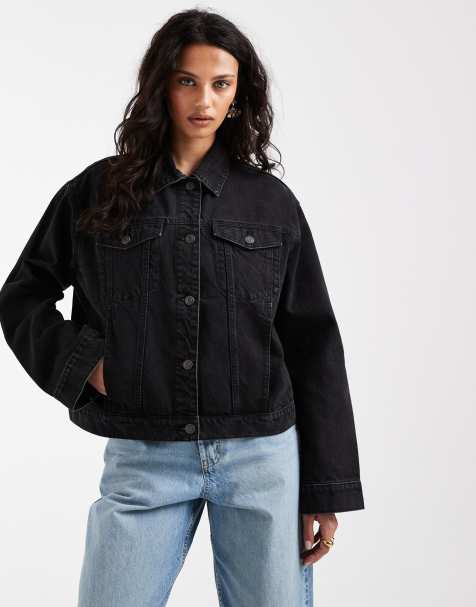 ASOS DESIGN – Czarna kurtka jeansowa oversize w stylu lat 90. - view 1