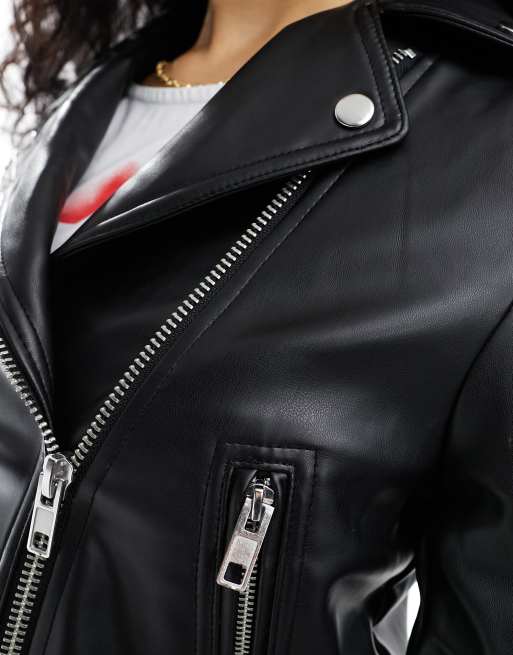 ASOS DESIGN – Czarna kurtka typu biker z imitacji skóry, 2 z 4
