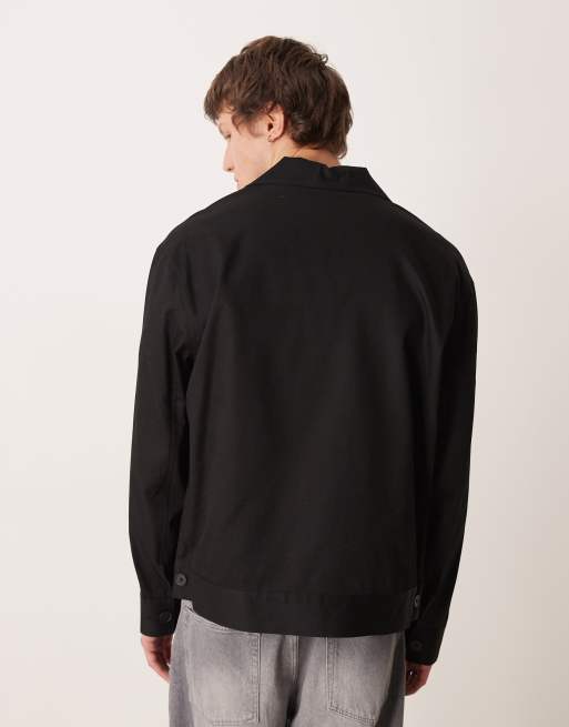 ASOS DESIGN – Czarna lekka fakturowana kurtka Harrington, 4 z 5