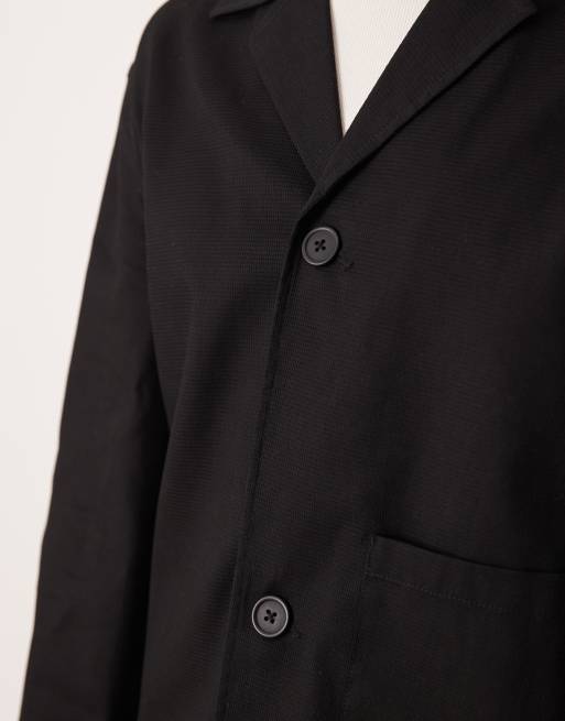 ASOS DESIGN – Czarna lekka fakturowana kurtka Harrington, 5 z 5