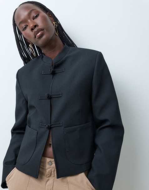 ASOS DESIGN – Czarna marynarka o pudełkowym kroju oversize ze stójką - view 1