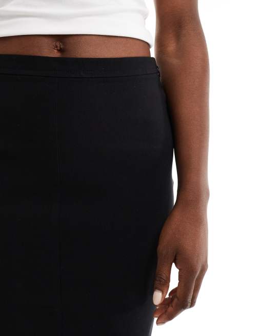ASOS DESIGN – Czarna ołówkowa spódnica midi z bengaliny, 3 z 5