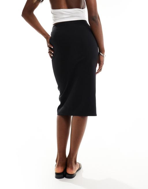 ASOS DESIGN – Czarna ołówkowa spódnica midi z bengaliny, 4 z 5