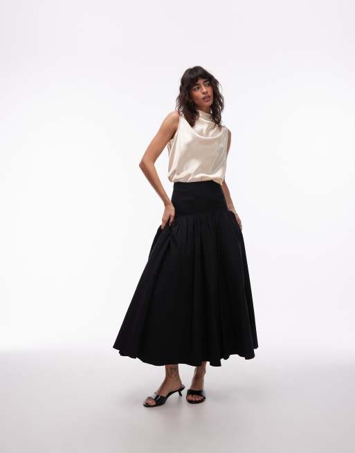ASOS DESIGN – Czarna pełna spódnica z obniżoną talią, 2 z 5