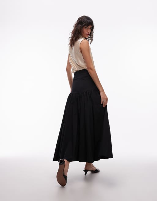 ASOS DESIGN – Czarna pełna spódnica z obniżoną talią, 4 z 5